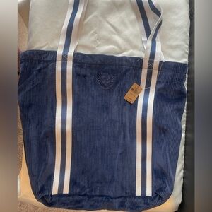 Victoria’s Secret PINK Navy Blue Soft Velour Tote Bag w/zipper NWT